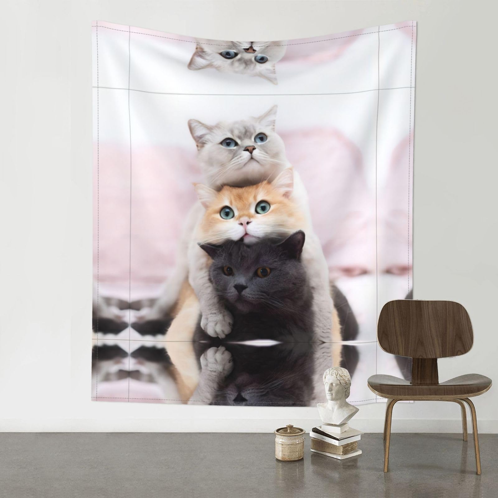 YYHWHJDE Cats Prints Wall Tapestry 60x51in - High-Grade Polyester Throw Blanket for Bedroom, Dorm, Beach & Picnic Decor