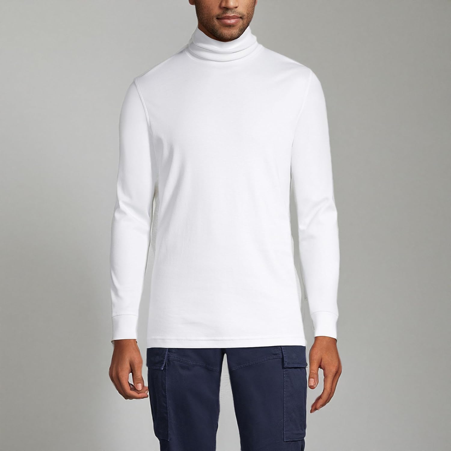 Lands' End Men's American-Grown Supima Cotton Turtleneck Shirt - Image 6