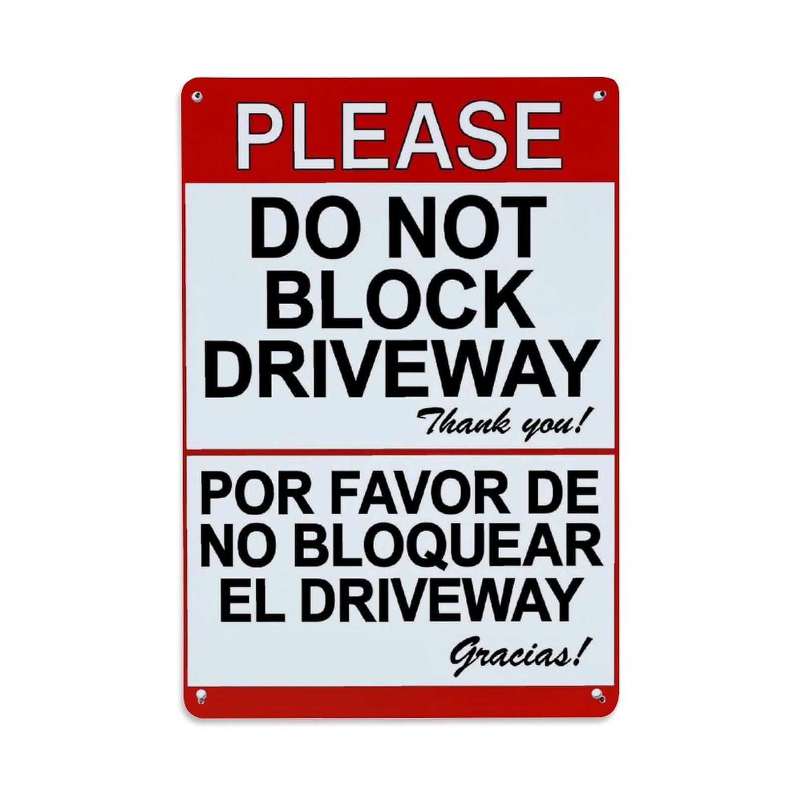 Jdfenggu Vintage Please Do Not Block Driveway Retro Metal Tin Sign, Decor Art Poster For Bar, Home, Man Cave, Kitchen, Laundry Room Gift 8X12inch