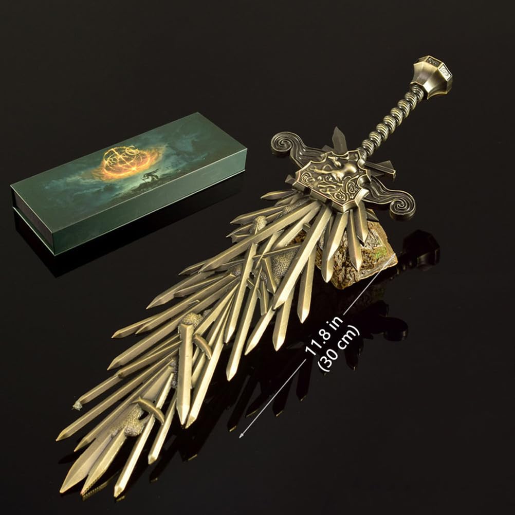 Elden Rings Grafted Blade Greatsword Replika, Metalowy Model Miecza 30 cm z Pudełkiem, Kolekcjonerska Dekoracja na Biurko, Prezent dla Fanów