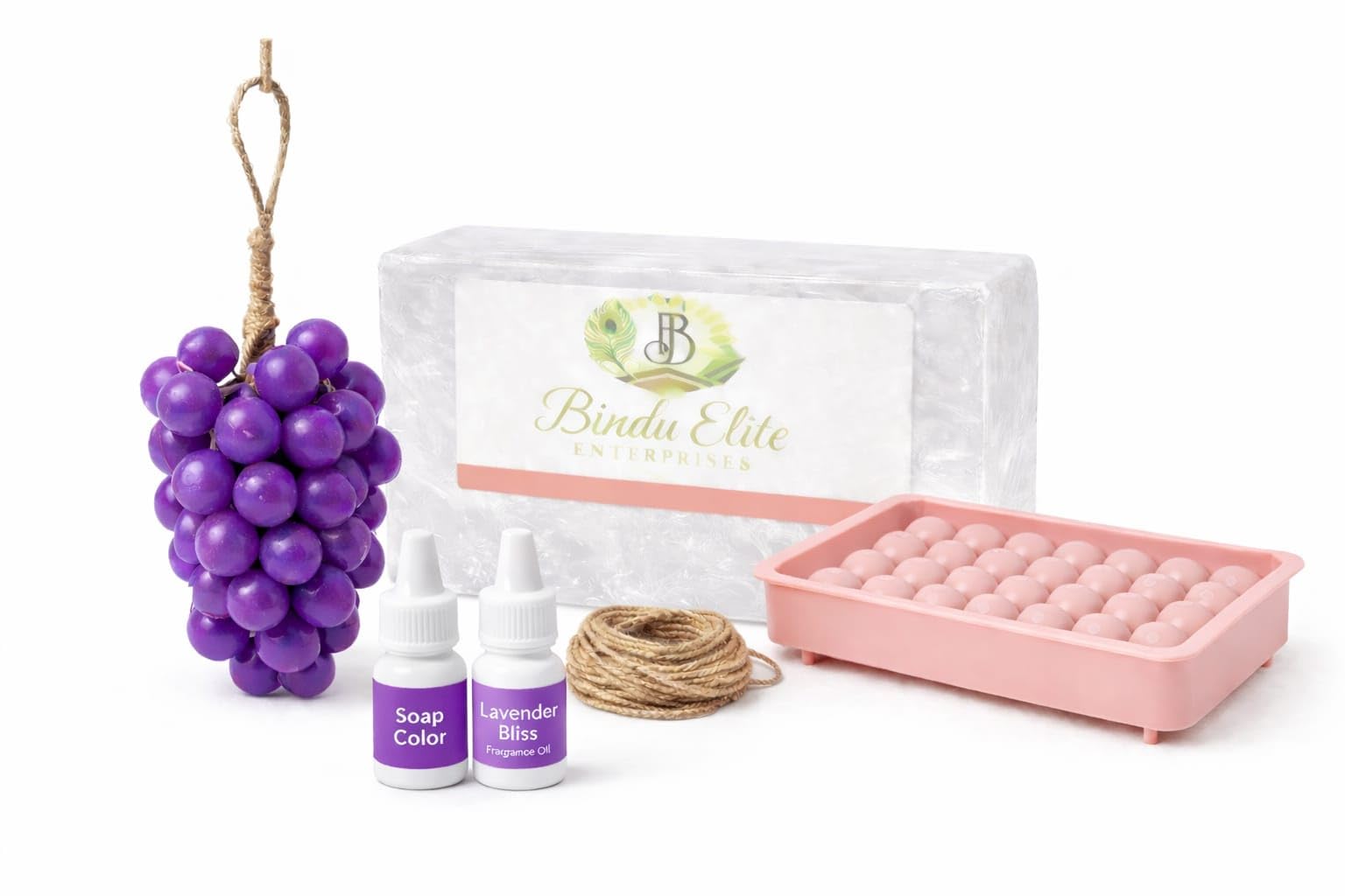 Bindu Elite Enterprises DIY Soap Making Grape Model | Handmade soap Making | Eco Friendly (500 Gm Soap Base, 1 Mould, 1 Color Extract, Jute Thread, Gloves,1 Preparation Process Manual)-image-24