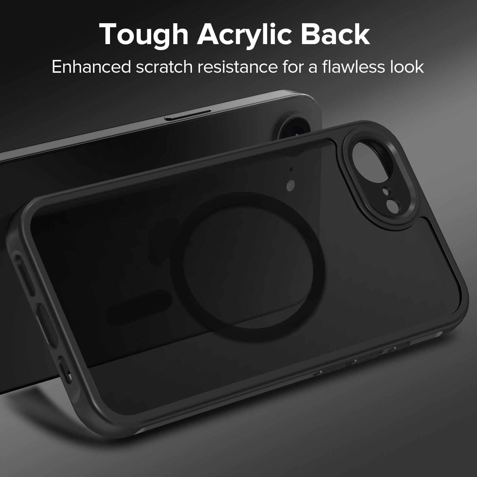 iVoler Cover Magnetica per iPhone 17e / iPhone 16e, [Compatibile con MagSafe] [Protezione Antiurto di Grado Militare] Custodia Anti-graffi Traslucida Opaca Posteriore Sottile Case, Nero