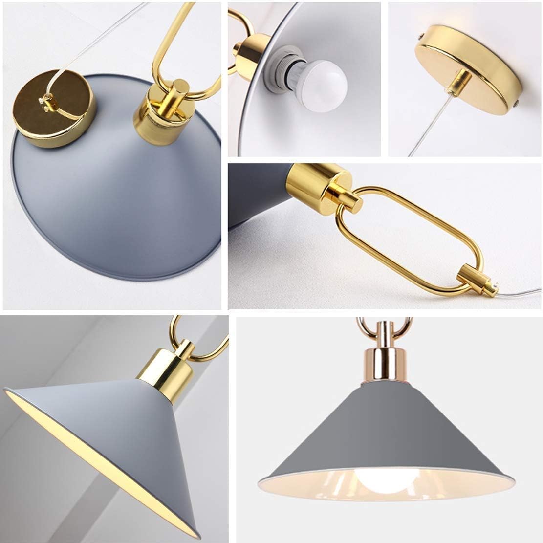 Modern Mini Art Deco Led Light Living Room Aluminum Hanging Light Kitchen Island Iron Lamp Adjustable Hanging Wire Chandeliers Flush Mount Light/Gray