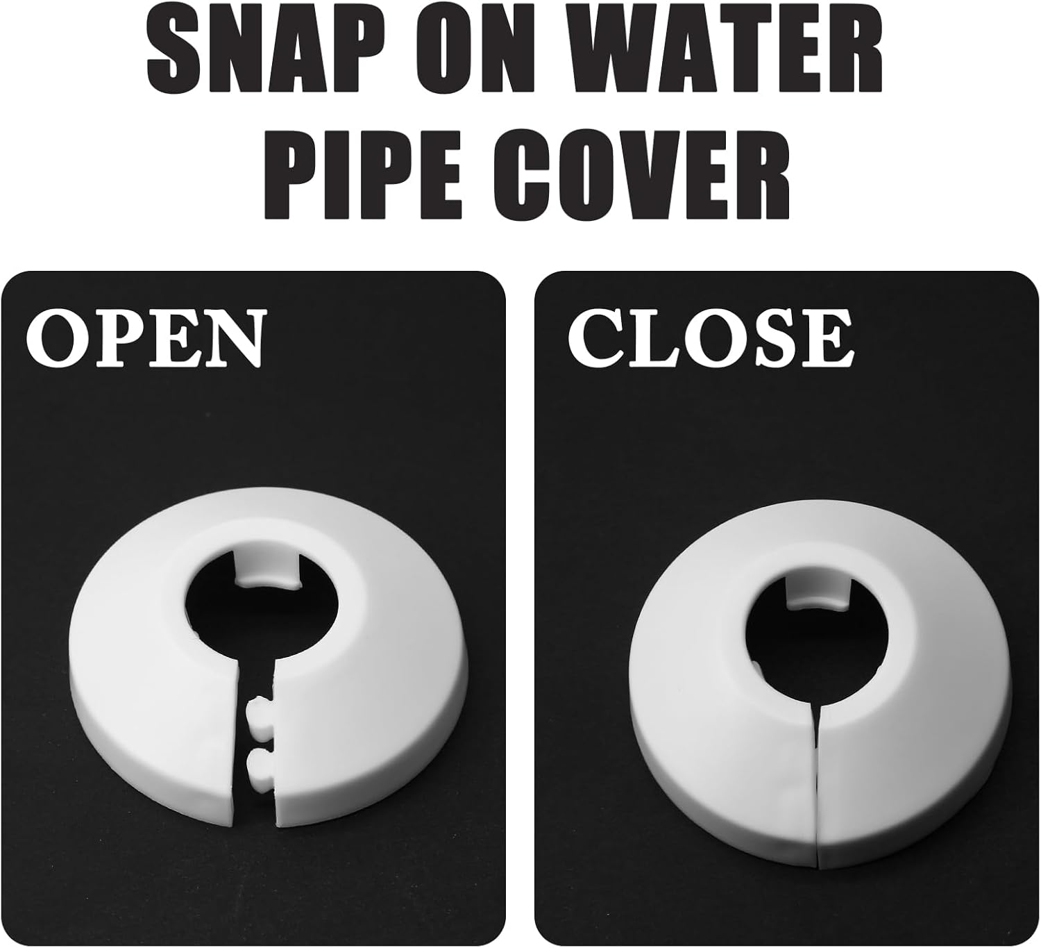 4pcs 0.63 Inch / 16mm Water Pipe Cover, Plastic Pipe Wall Escutcheon for Bathroom Sink Flange