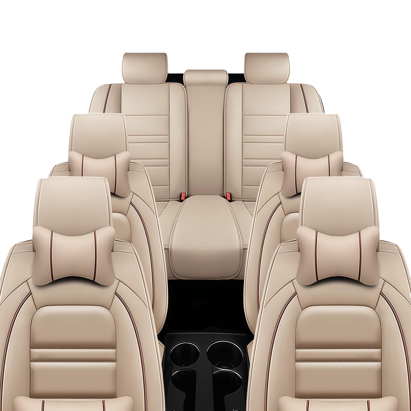 Leather Car Seat Covers Fit for Chevrolet Tahoe 1997-2023 Car Seat Cover 7 Seat Non-Slip and Waterproof Full