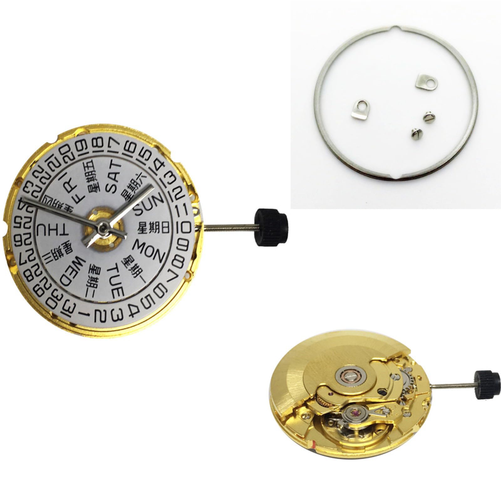 CHICHIYANG Weiß/Gold, Automatikuhr, Uhrwerk, Kupferstahl, Material, analog, bei 3 Uhr, Datum, Uhrwerk, Uhrwerk, Zubehör für ETA 2836-2