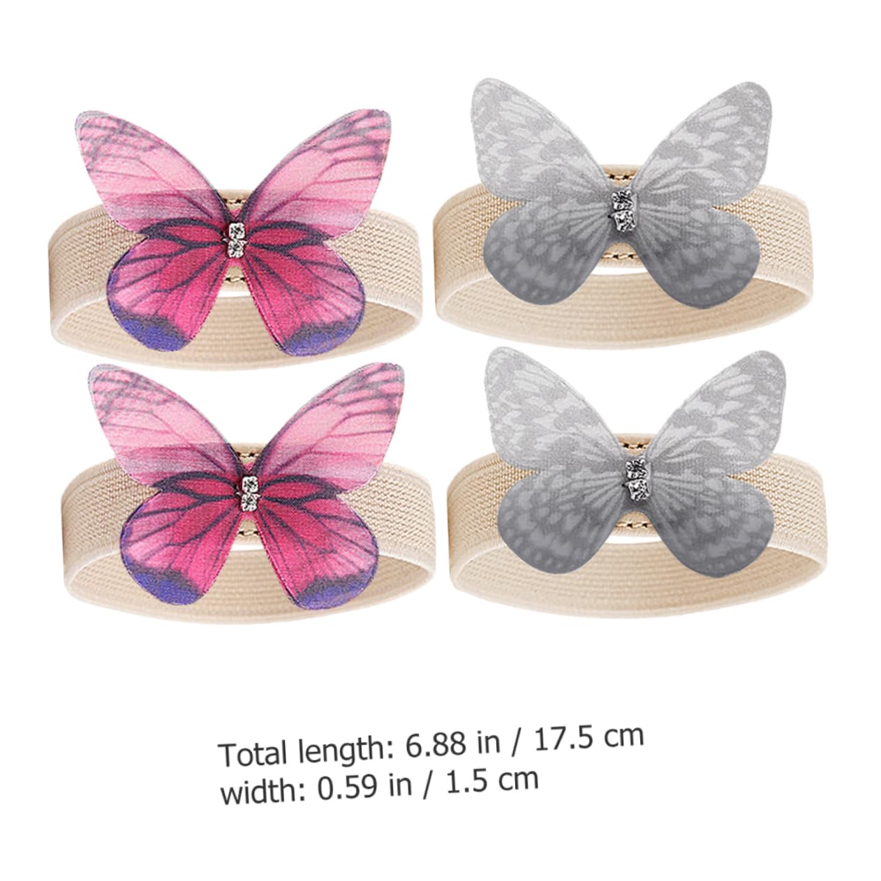 GALPADA Butterfly-embellished Elastic Shoe Straps Pair for Women's High Heels Decorative Ankle Straps for Fashionable Look