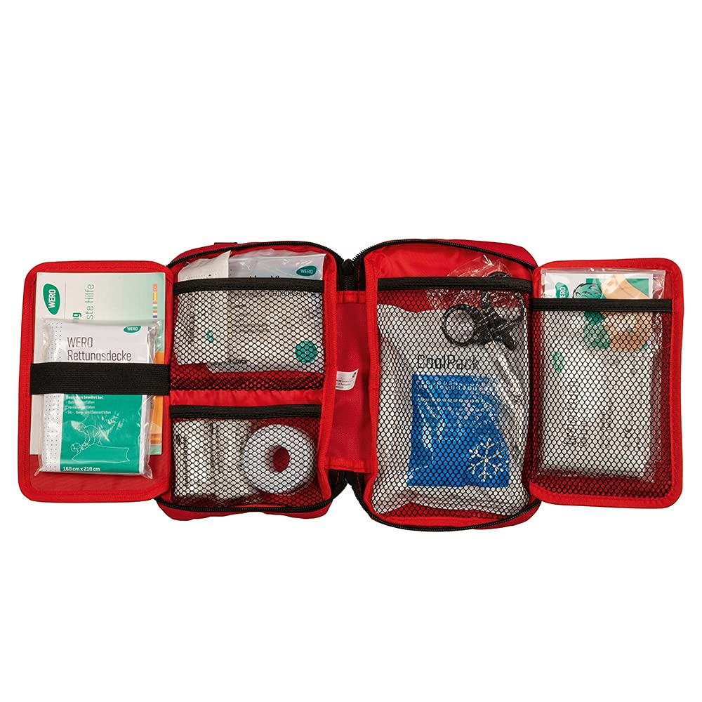 WERO MediBag Erste Hilfe Tasche | mit Gürtelschlaufe, Tragegriff und Schultergurt für Ausflüge