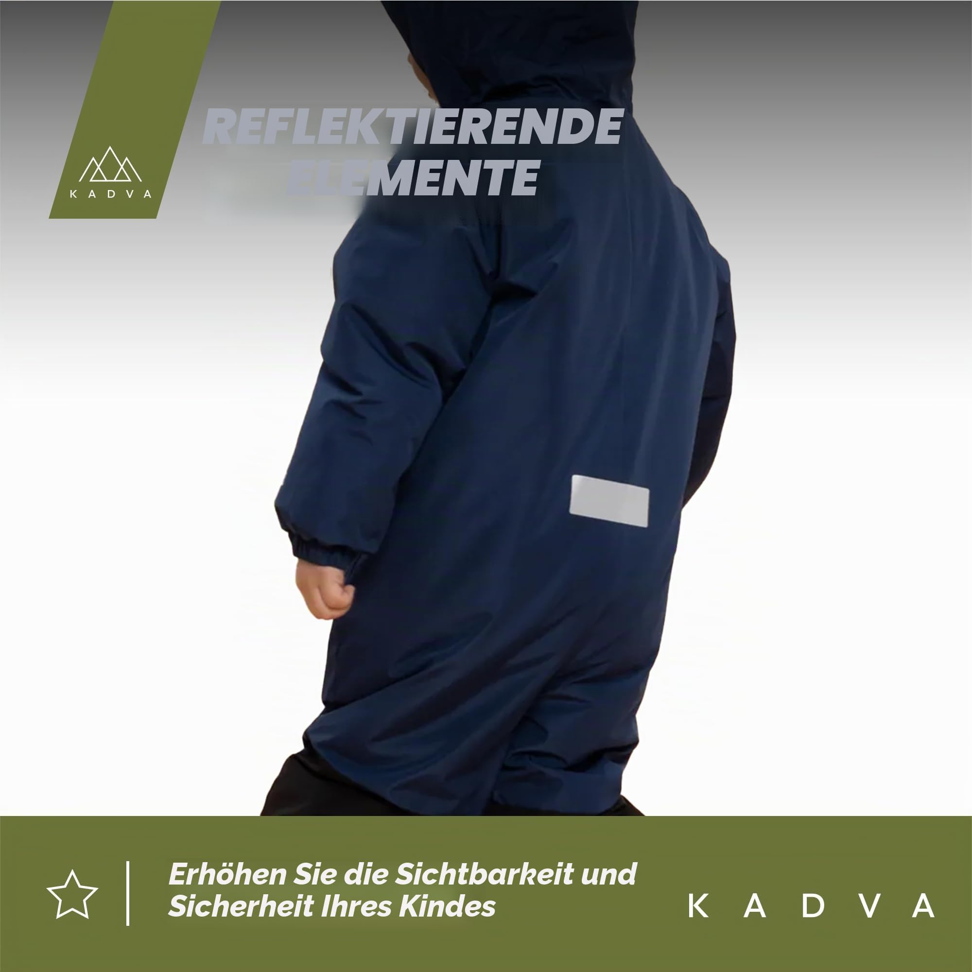 KADVA Kinder Skianzug KIKO Jr Ski Overall für Jungen Wasserdicht Winddicht mit Reflektoren und Kapuze Fleecefutter