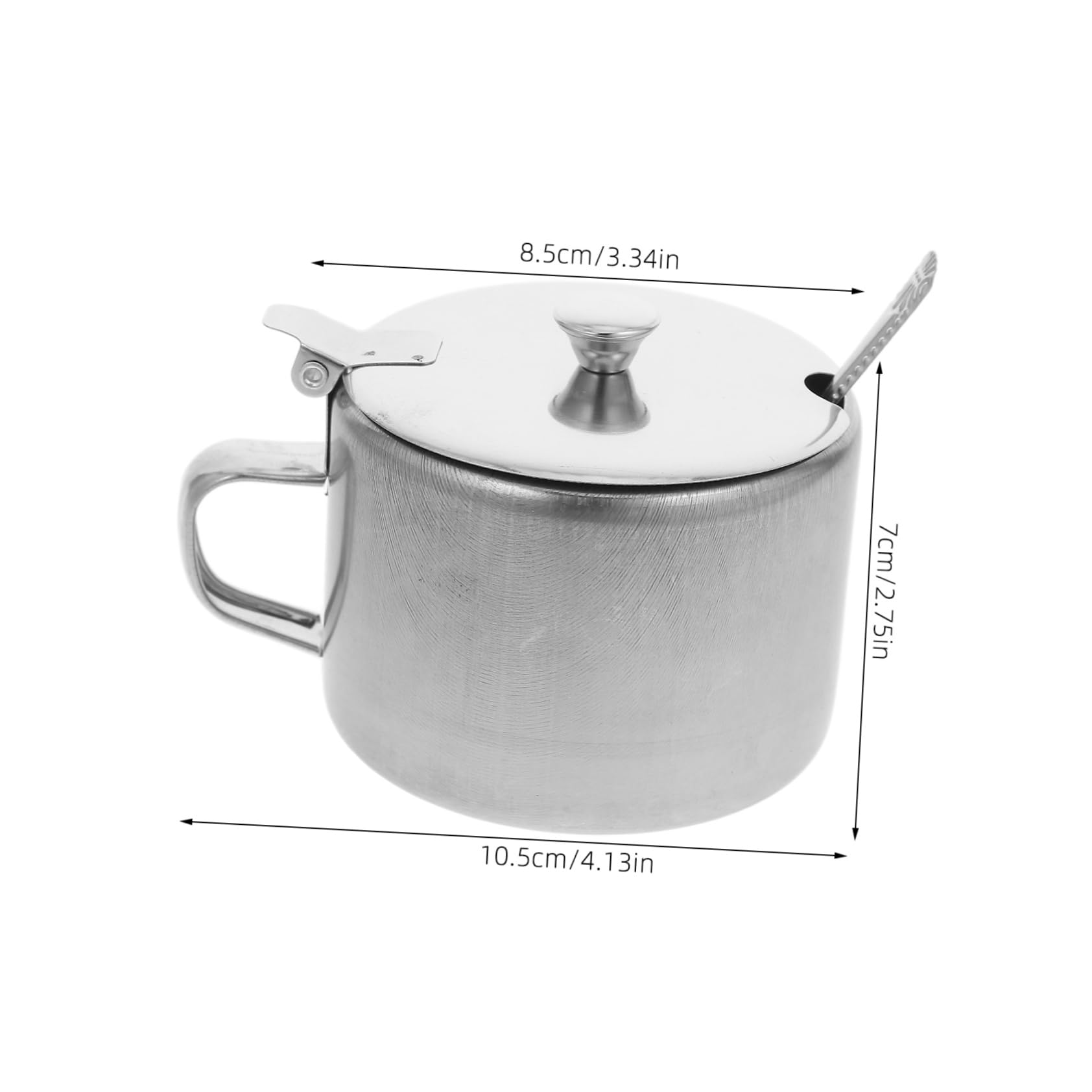 SOLUSTRE Elegant Stainless Steel Sugar Jar Lid Spoon Salt Pepper Storage for Home Kitchen