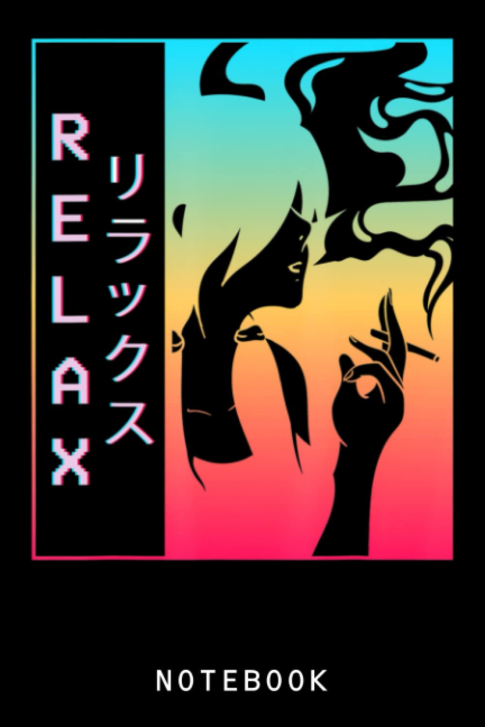 Vaporwave Aesthetic Sad Anime Girl Relax Waifu Harajuku Lofi Journal Notebook: 6 x 9 120 Pages College Ruled Notebook | Cute Anime Journal Or Diary | Christmas Birthday Gifts For Anime Lovers