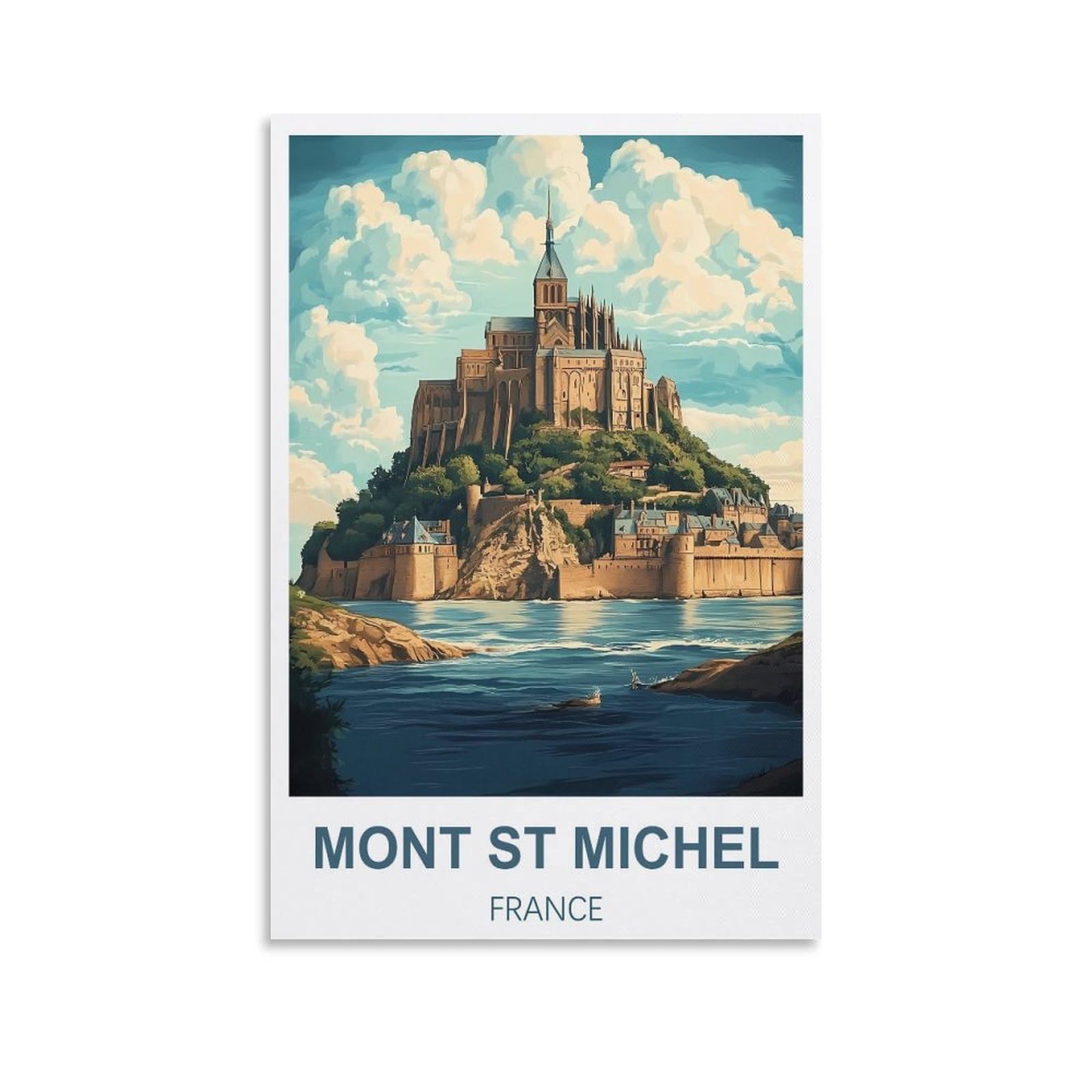 Ezmlfa S496 5D Diamond Painting Kits For Adults,Mont St Michel France,For Adults Beginners Of All Ages, Round Full Drill Arts And Crafts Gems Home Wall Decor 40X50cm