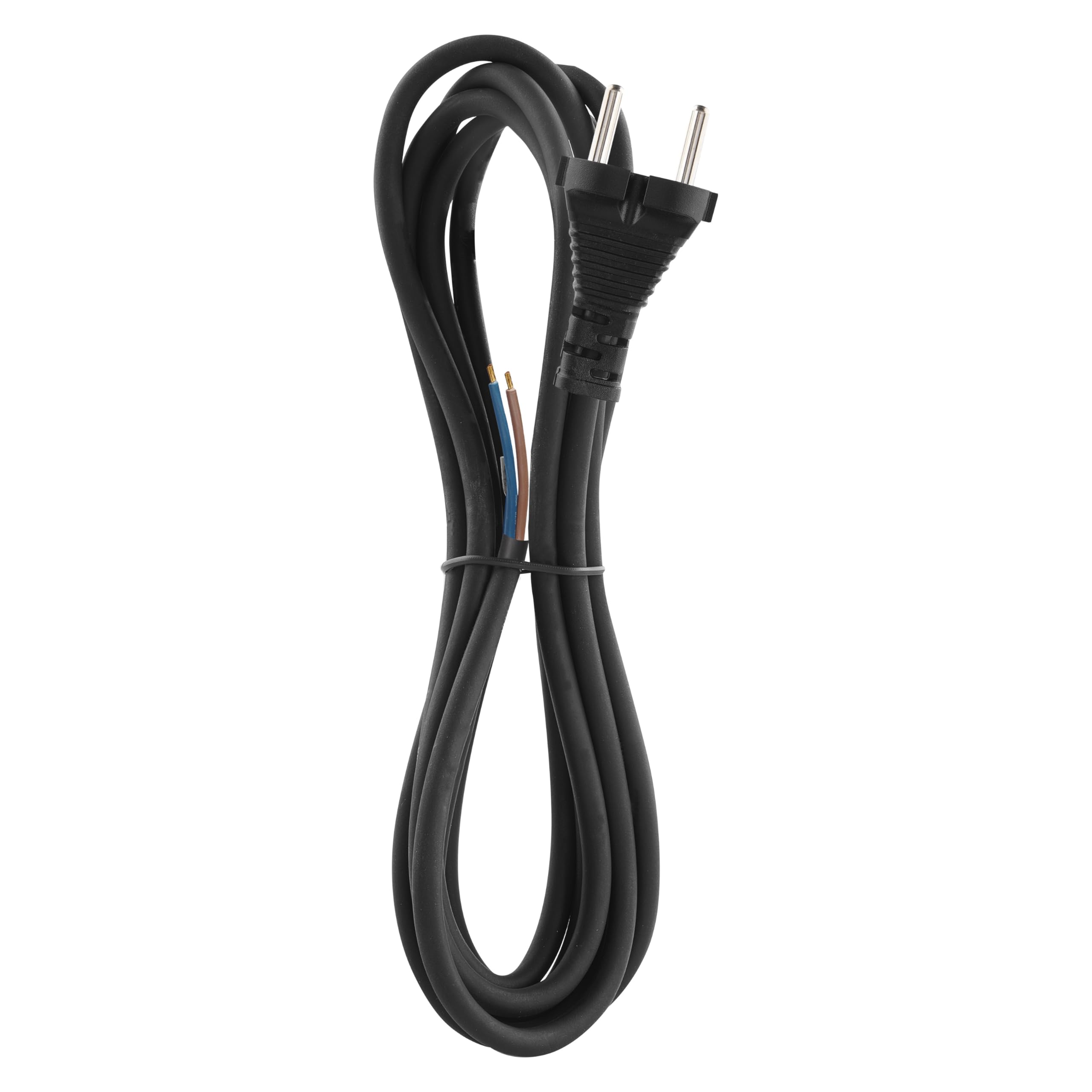 EMOS Gumowy przewód przyłączeniowy 3 m, kabel zasilający, kabel przyłączeniowy, kabel do żelazka, kabel połączeniowy Schuko, 2 x 1,0 mm2, guma H05RN-F/neopren, czarny