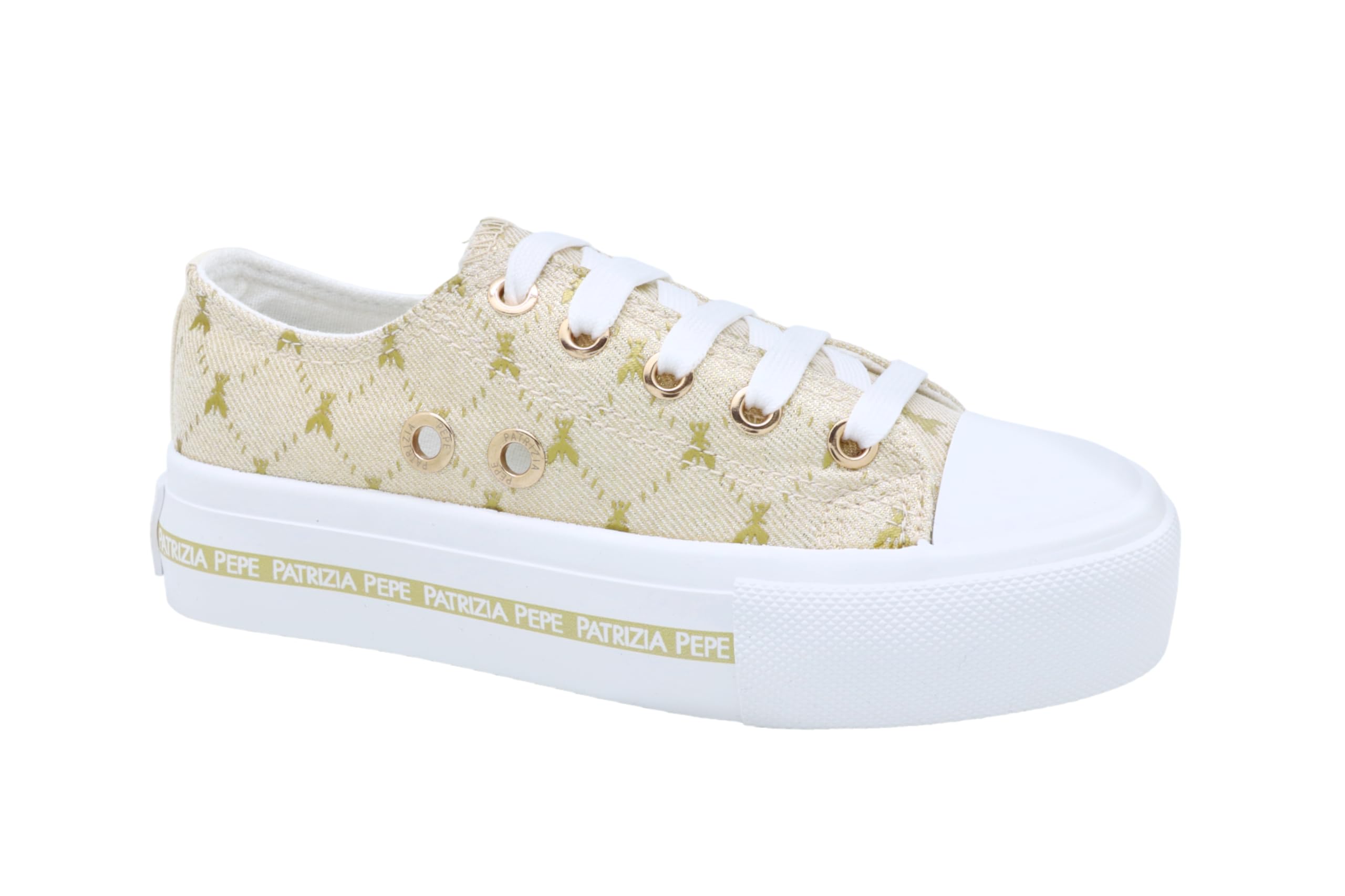 Patrizia Pepe Mädchen Gold Pj256.27_37 Sneaker, Eu Schmal Größe 37 Eu Schmal