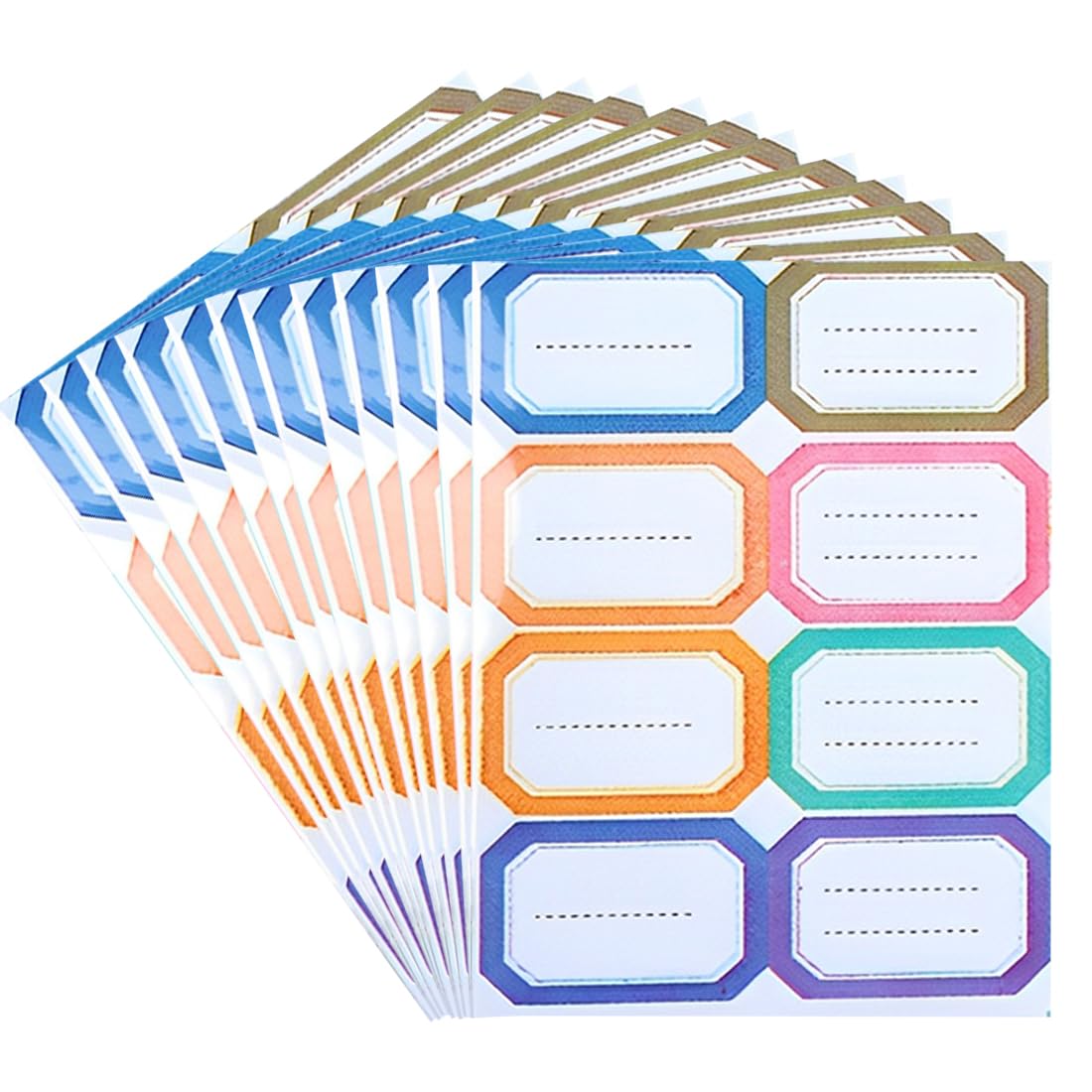 Etiquetas Adhesivas de Colores, 192 Piezas Etiquetas Adhesivas Escolares Pegatinas, Etiquetas Escolares, Libros Nombre Pegatinas para Lapices, para Cuaderno Nombre, multicolor