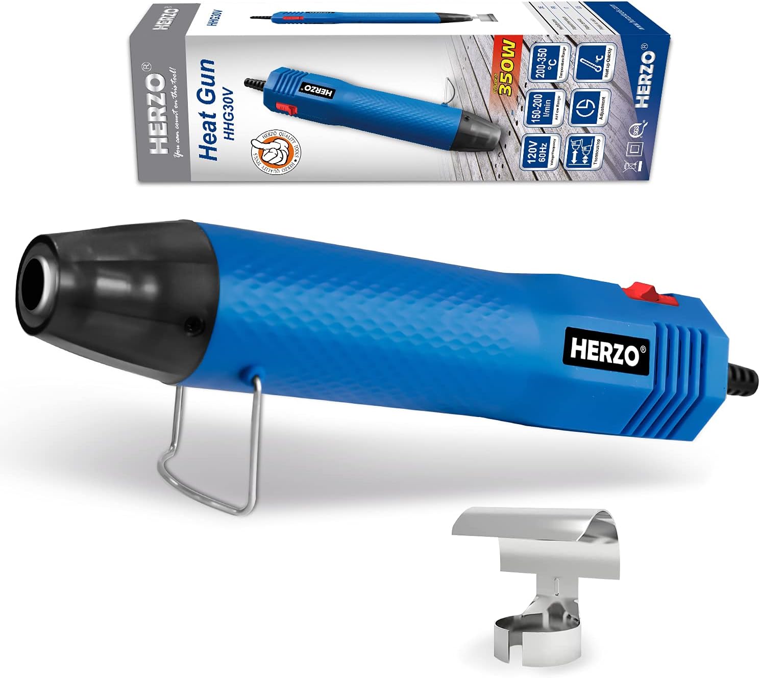 HERZO Mini Heat Gun,Electric 350W Portable Hot Air Heat Gun for DIY