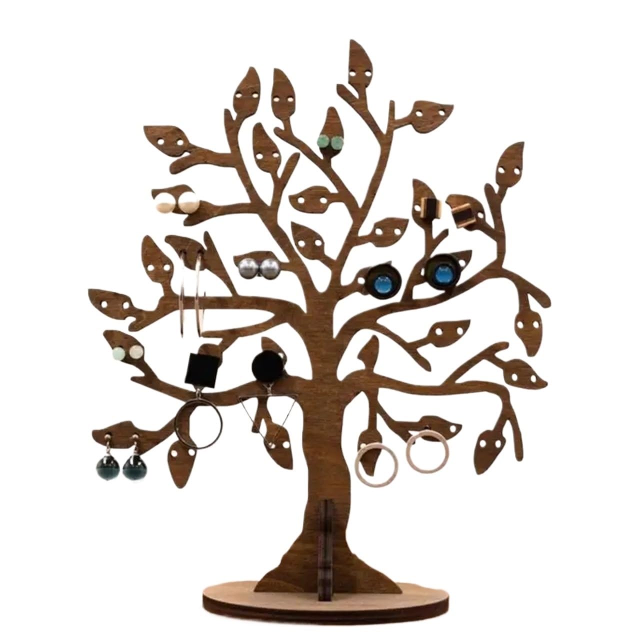 Zymjzbetic Jewellery Tree Earring Tree Jewelry Organizer Earrings Wooden Rack Space-Saving Display For Dresser Vanity Closet