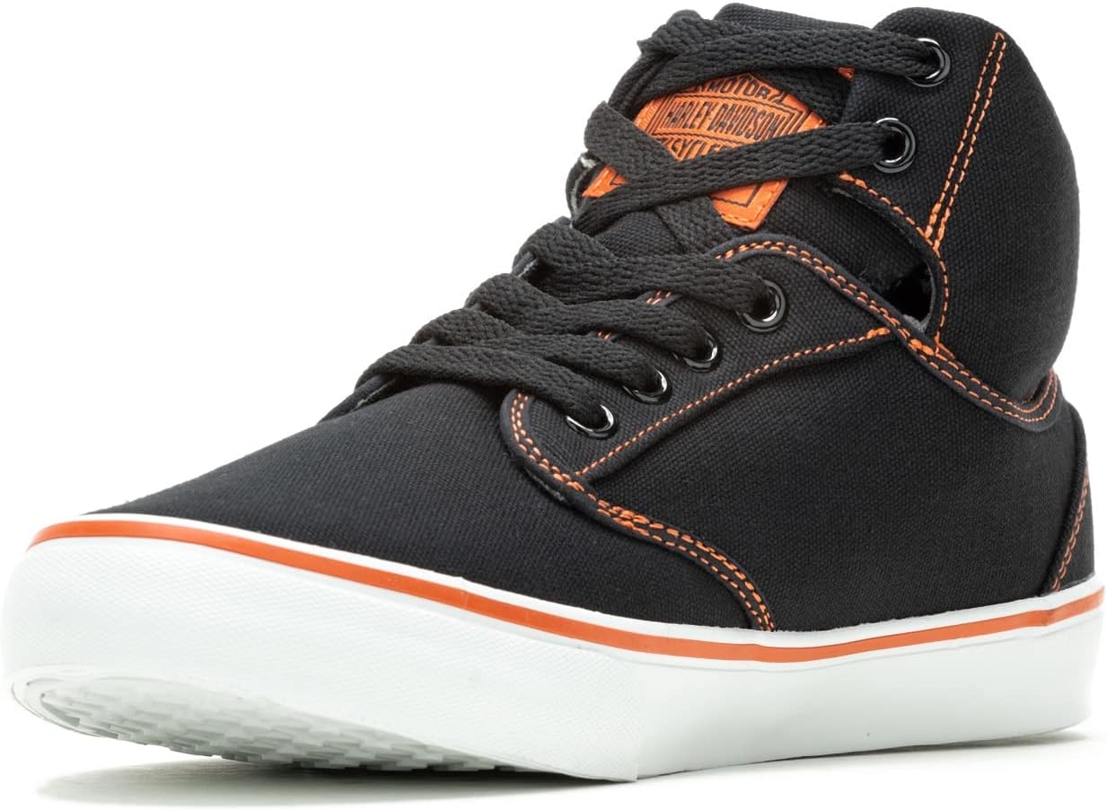 Harley-Davidson Women's Wrenford Sneaker, Black/Orange, 9.5