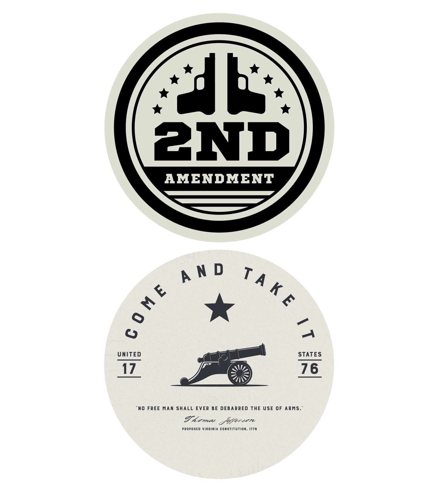 Autocollants patriotiques vinyle imperméable 7,6 cm pour gourde et voiture x2