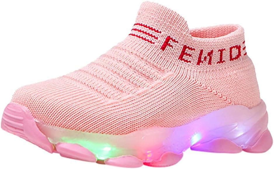 Toddler Soft Glitter Sneakers No Lace Non Slip Sparkle Sport Shoes Baby Boys First Walking Breathable Shoes Lightweight