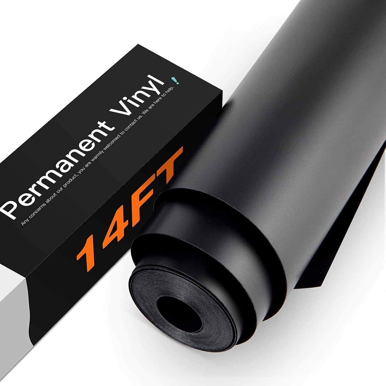 HTVRONT Black Permanent Vinyl - 12" x 14FT Permanent Adhesive Black Vinyl Roll Compatible with Cricut Cutting Machine, Silhouette, Cameo Cutters, Signs, Scrapbooking, Craft, Die Cutters (Matte)