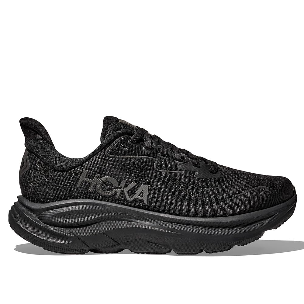 Hoka Men's Clifton 10 Sneaker, Black/Black, 11 Wide