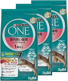 ピュリナワン キャット 室内飼い猫用 インドアキャット 1歳以上 サーモン＆ツナ 2kg×3個【まとめ買い】