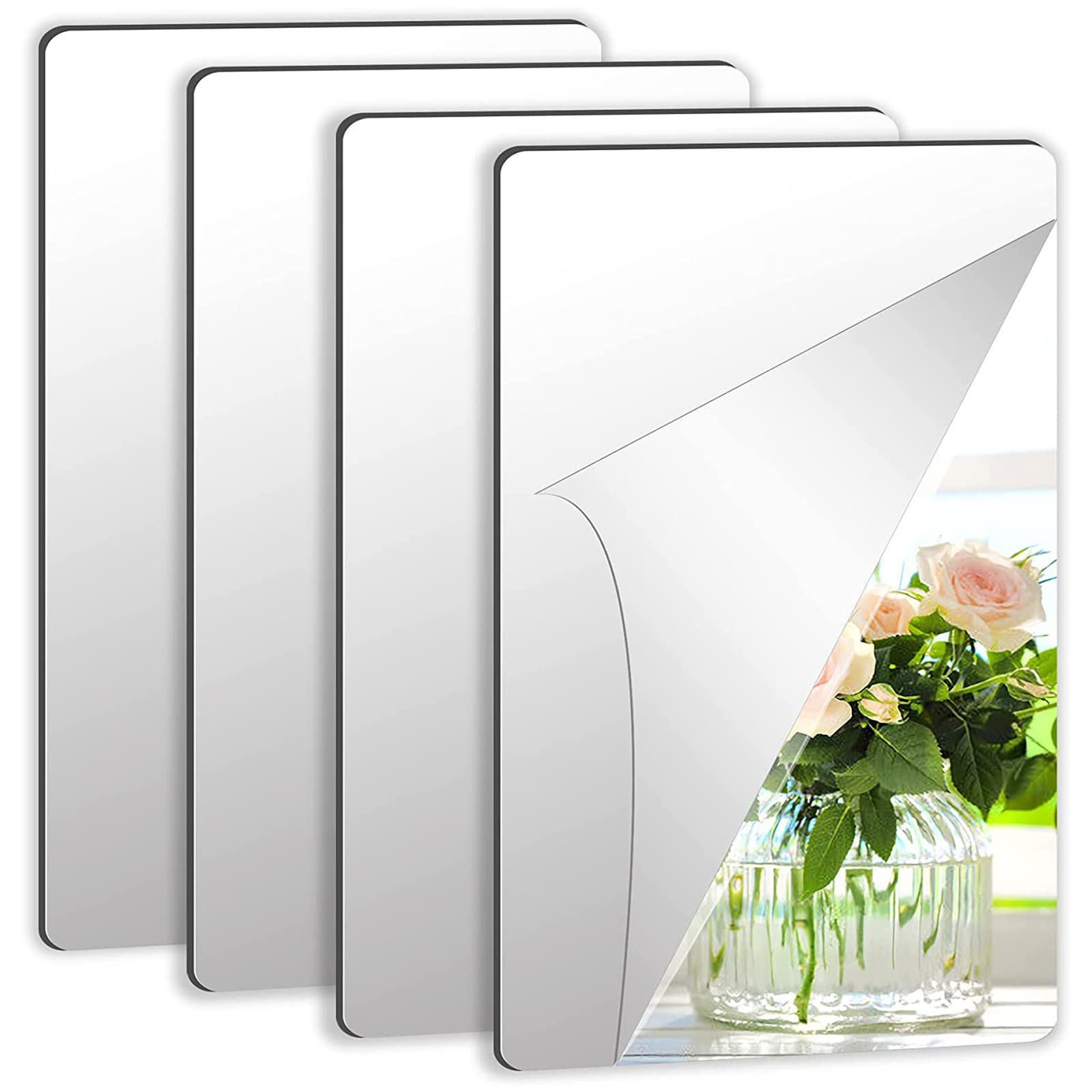 Specchio Autoadesivo 40 X 122 Cm, Piastrelle A Specchio Adesive Flessibili Fogli Di Specchio Acrilico Adesivi Per Specchi Da Parete Per Cucina Bagno Soggiorno 88572677