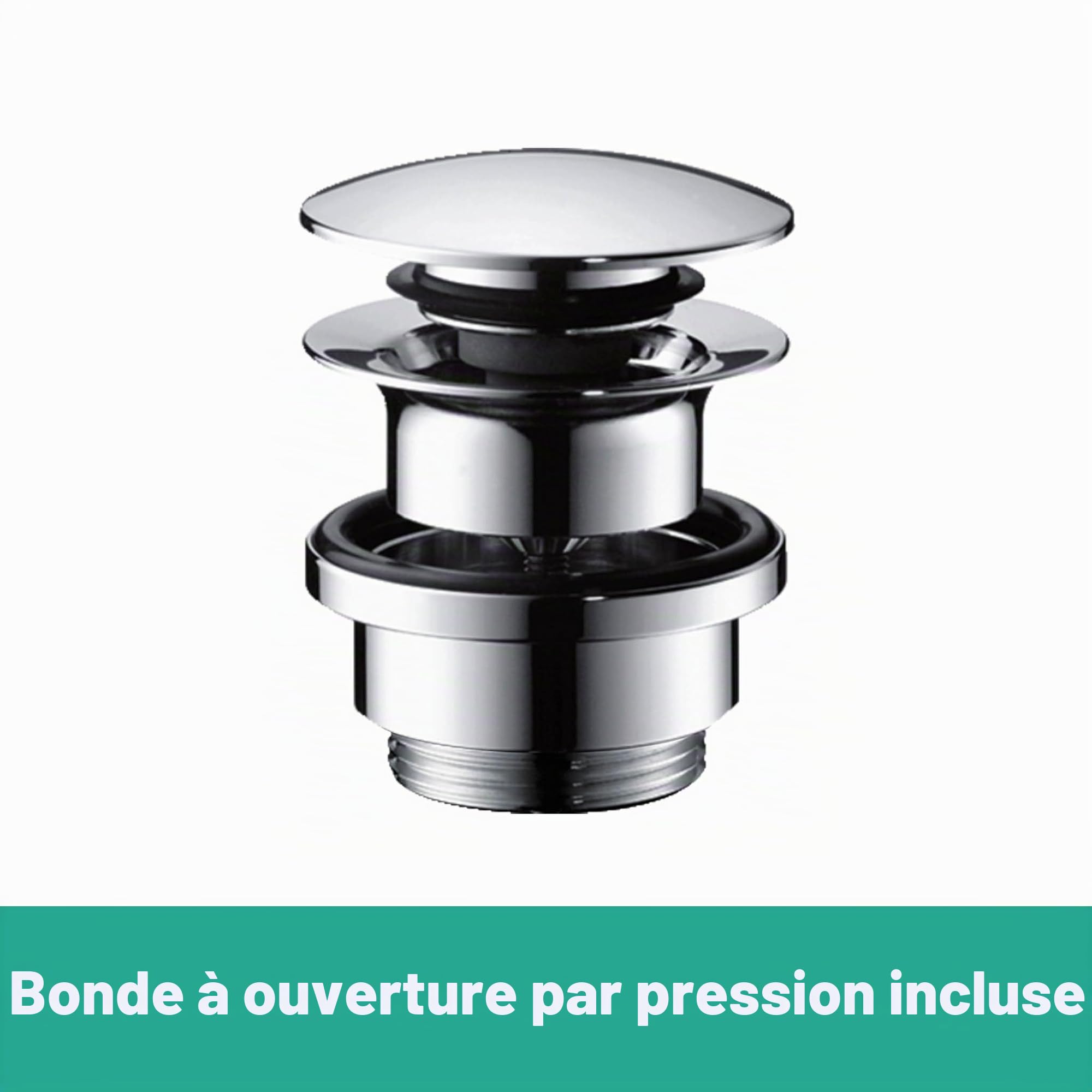 hansgrohe Finoris - Mitigeur de lavabo avec vidage Push-Open, avec douchette extractible, Robinet de salle de bain avec hauteur sous bec 229 mm, économie d'eau (EcoSmart), Chromé, 76063000