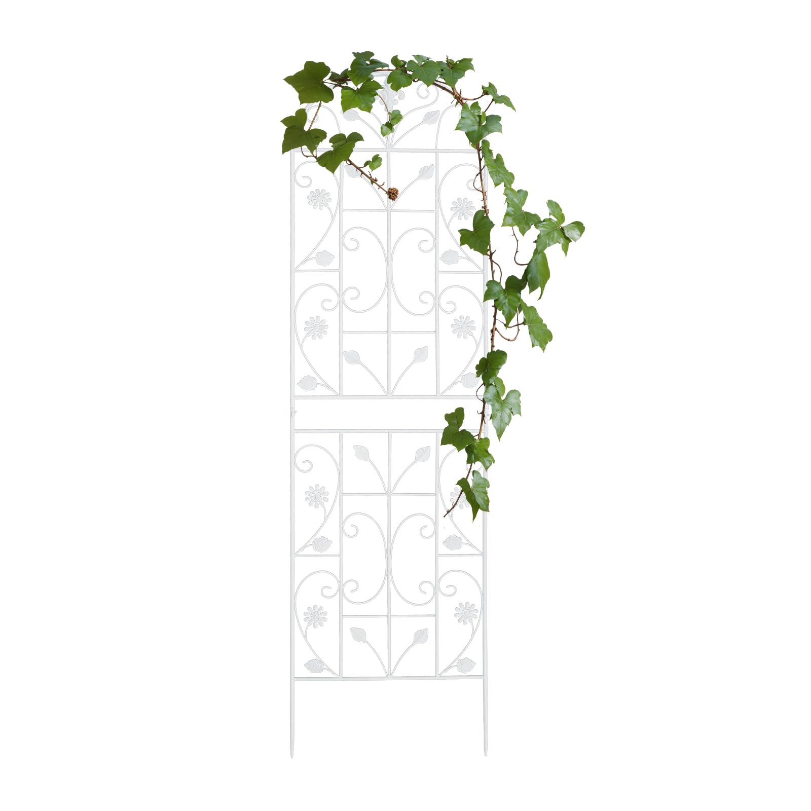 Lot de 2 treillis de jardin pour plantes grimpantes, clôture de jardin à planter, convient pour soutenir les plantes grimpantes en plein air comme les légumes, les fleurs (blanc, A)