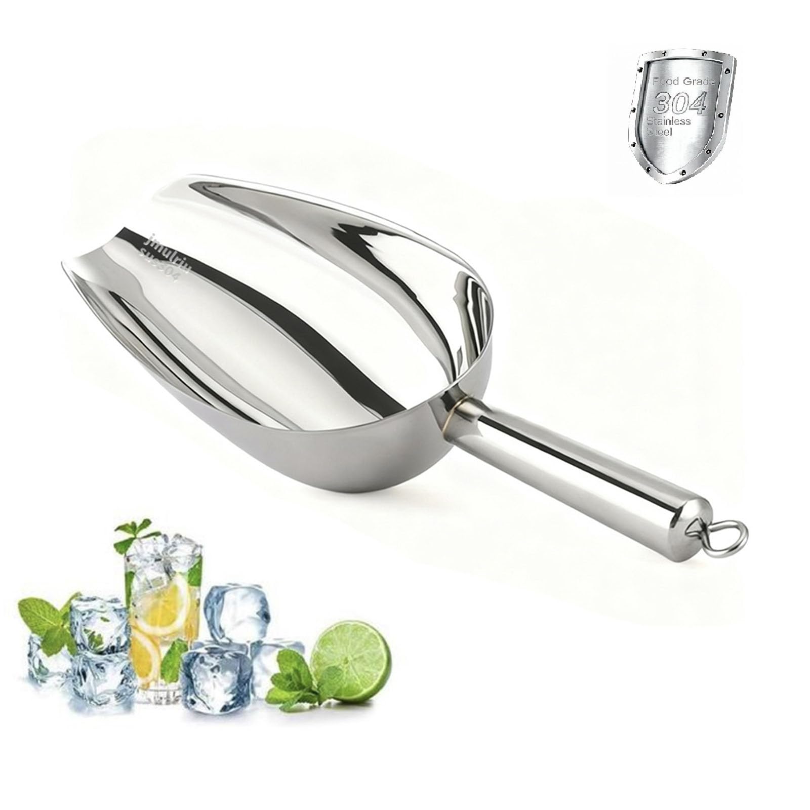 Photo 1 of 12Oz 304 Stainless Ice Scoop for Freezer, Ice Machine & Cubes