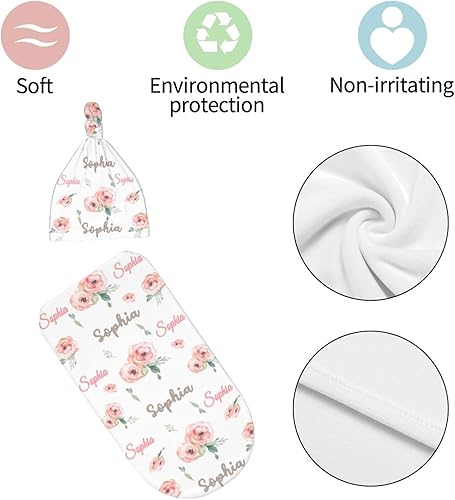 Miniatura 7 de Mantas de bebé personalizadas para niñas, manta de bebé personalizada con sombrero para bebé niña niño con nombre, mantas personalizadas para bebé,