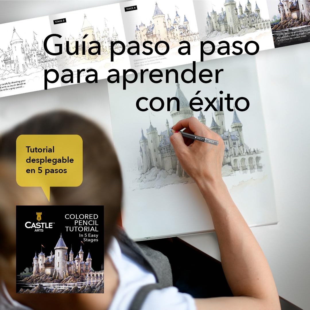 Castle Art Supplies Lápices de colores 120 unidades calidad para artistas profesionales en caja de estaño