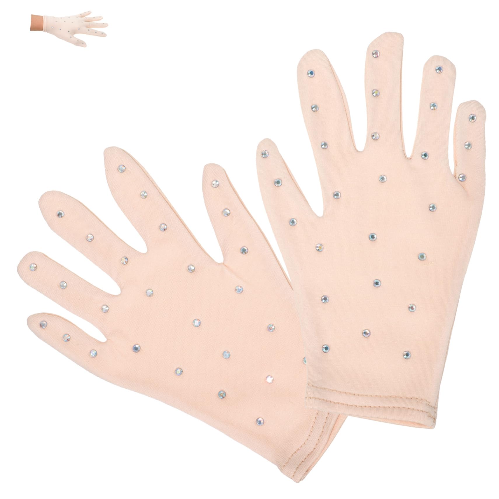 Happyyami 1Pair Sequin Stage Performance Gloves for Breathable Figure Skating Gloves for Dance Party Comfortable Fit for Cosplay Halloween and Shows Materials