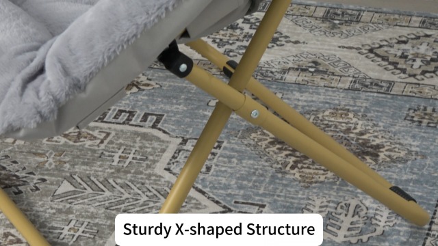 Sillón plegable tipo peluche gris miniatura 7