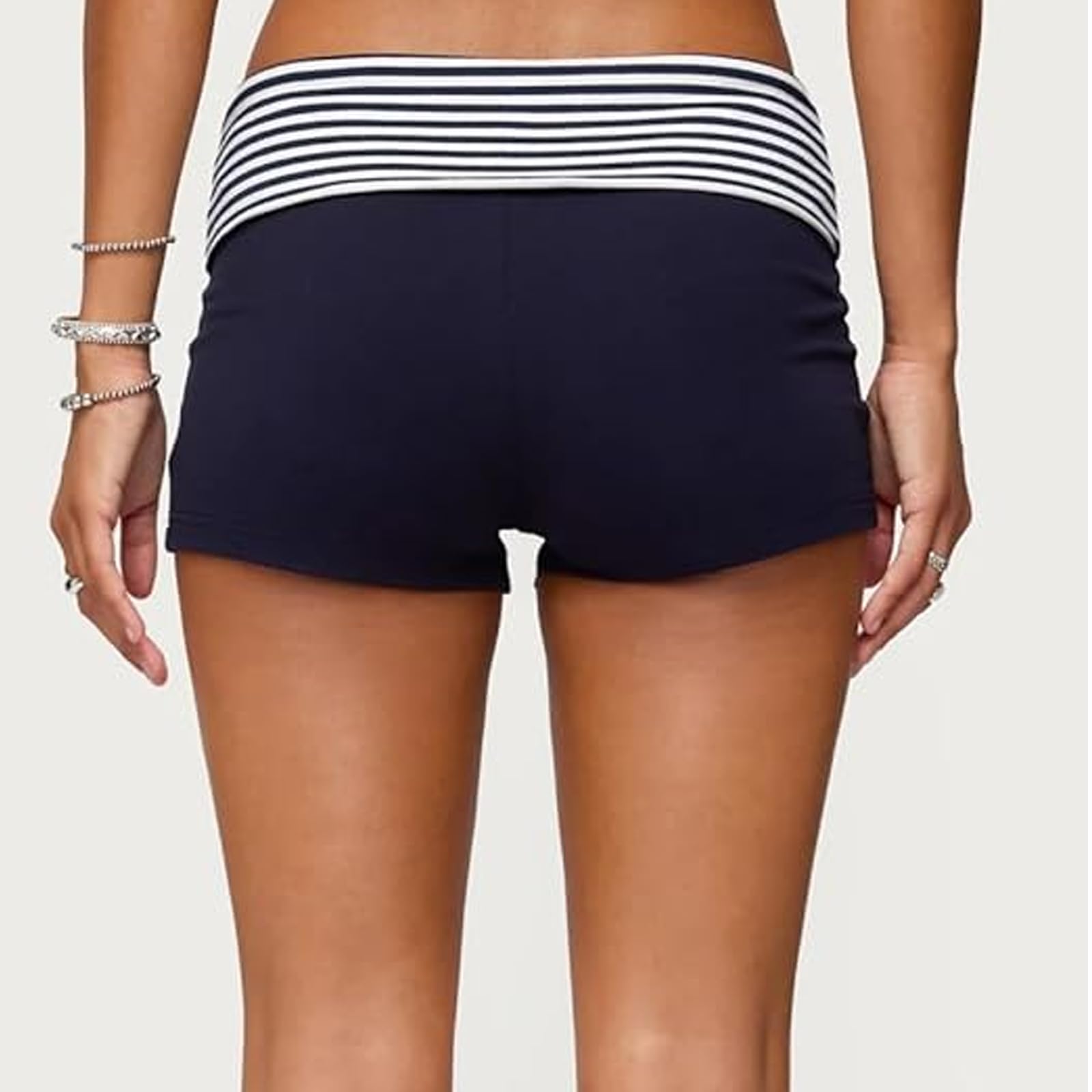 Sexy Outfit Umklappbare Lounge-Shorts für Damen, sexy, niedriger Bund, schmale Passform, Schlafshorts, Bequeme, dünne Pyjamahose, Nachtwäsche