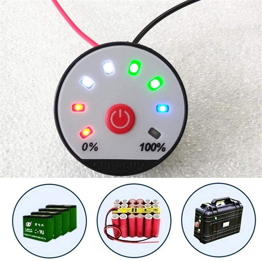 Tester Voltmetro Digitale LCD Per Batterie 8-65V | Piombo E Litio | Allarme Soglia Con LED Rosso