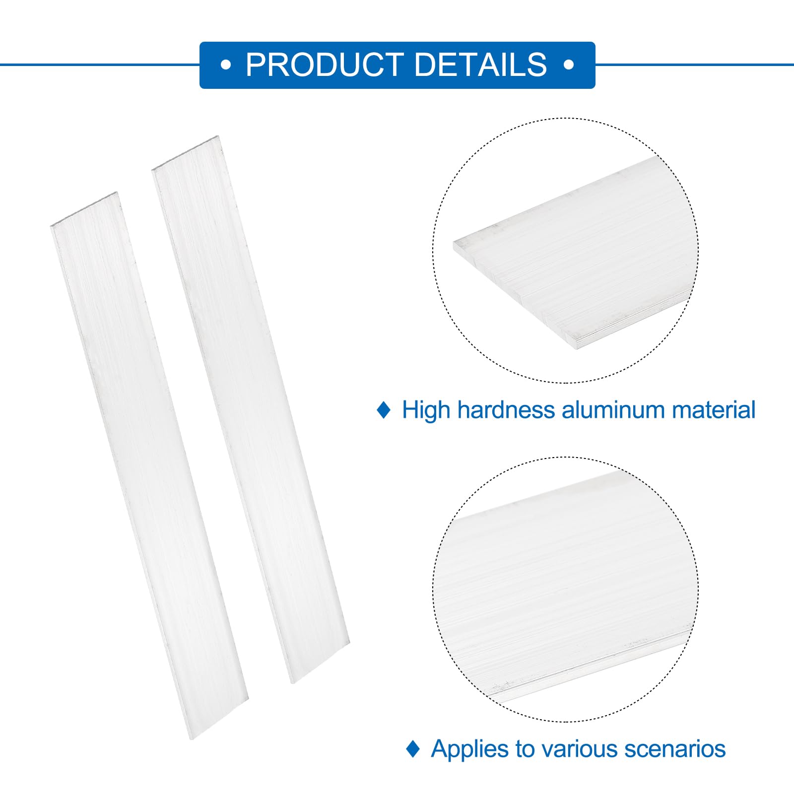 6061 Aluminum Flat Bar - 4 Pcs, 12" Long -4 6061 Aluminum Flat Bar - 4 Pcs, 12" Long -4