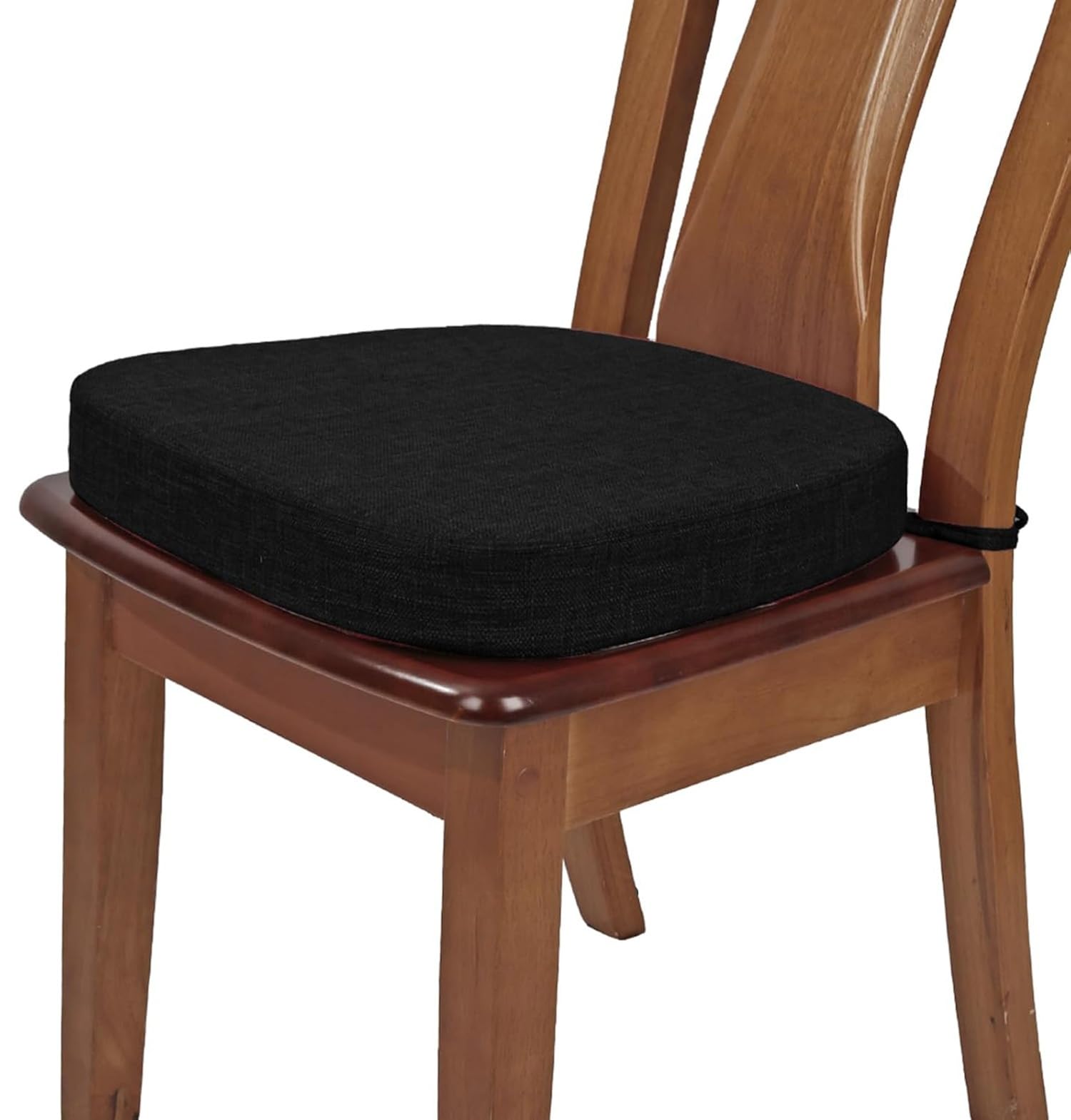 Holomaalahi Black U Shaped Outdoor Cushions 45X45x3cm Chair Pads For Dining Chairs With Ties & Removable Cover