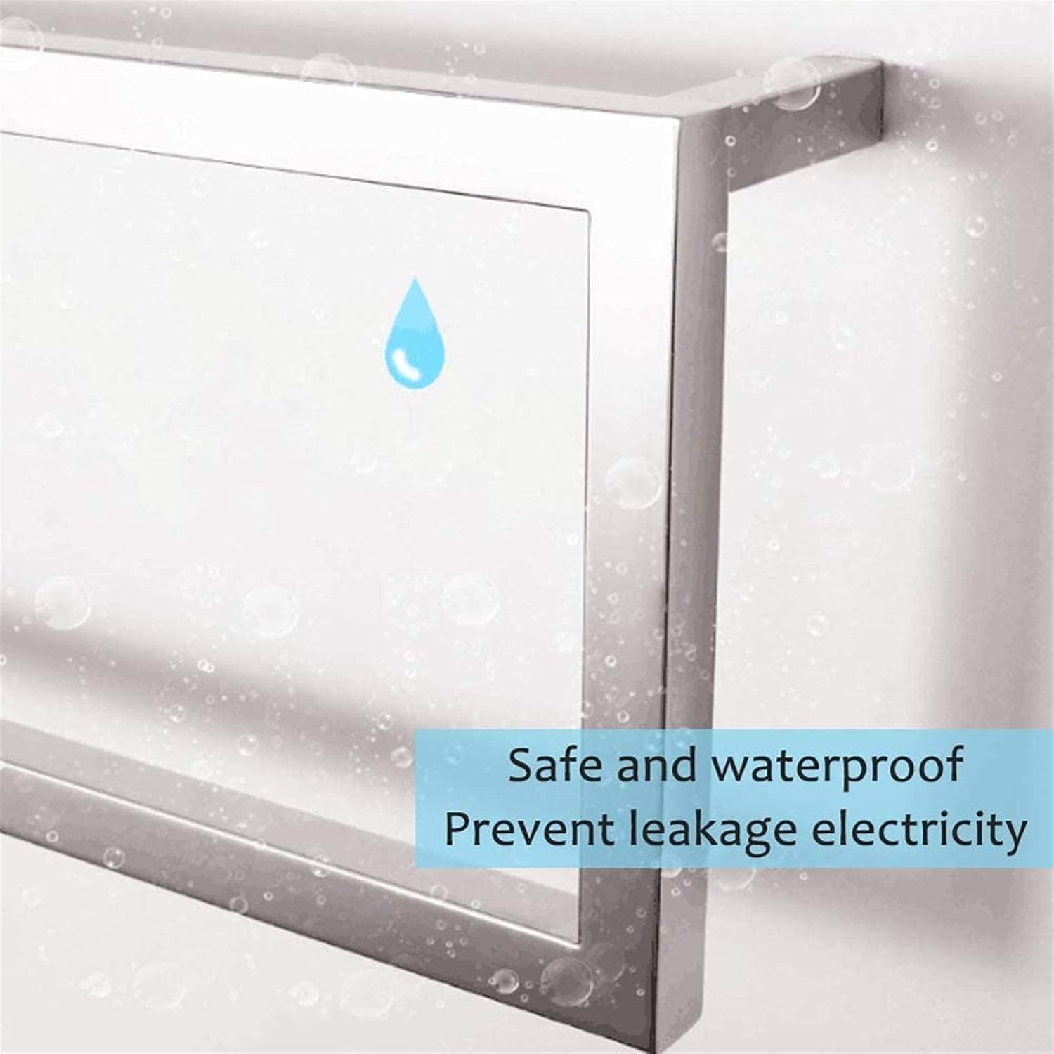 LUNEZY Heated Towel Rail Rails Heated Towel Warmer, Stainless Steel Electric Heated Towel Rack, Wall-Mounted Square Towel Drying Rack 65W for Home Bathroom (Size : Hard Wire)