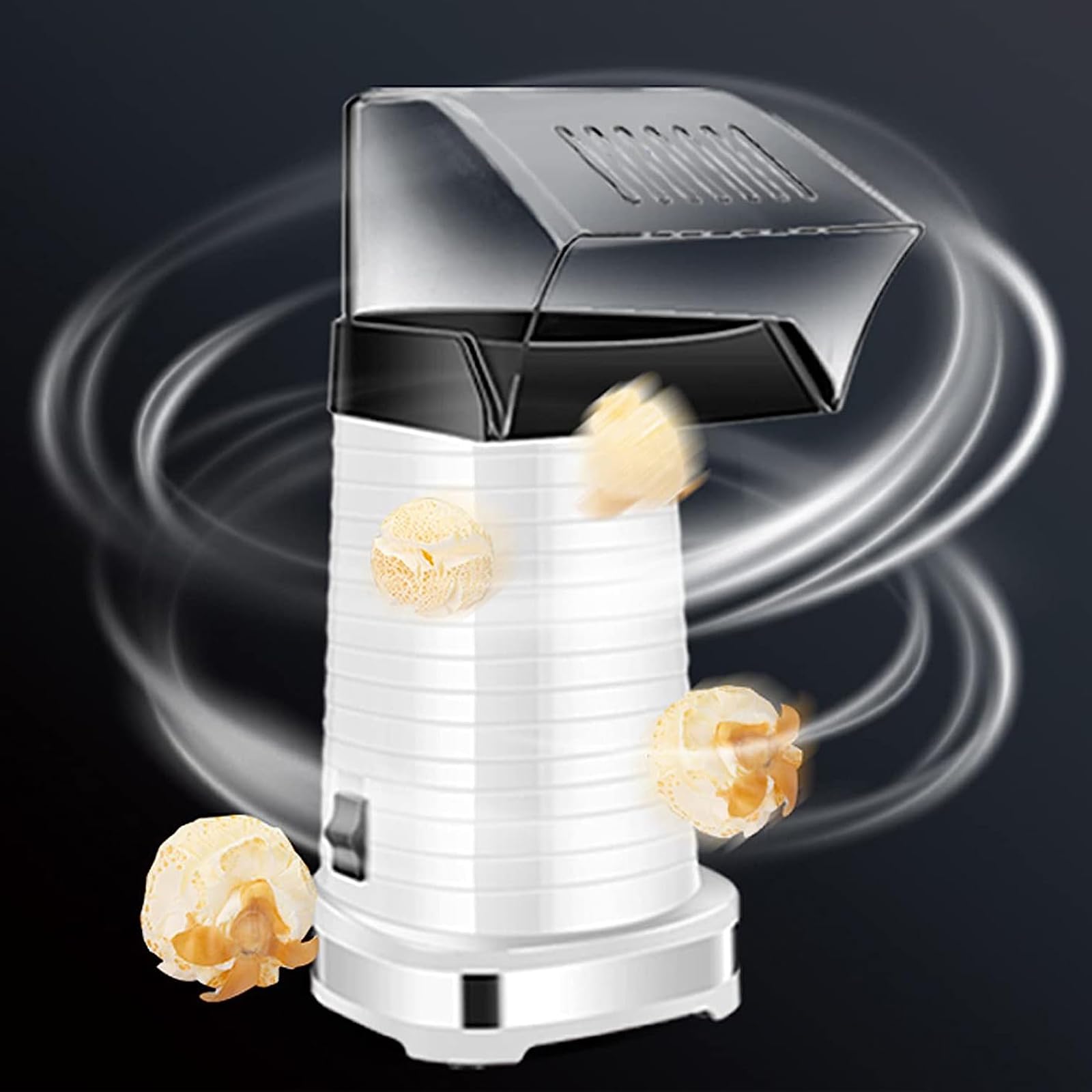 Maszyna do robienia popcornu, maszyna do popcornu 1200 W, 3 minuty szybkiego popcornu z górną pokrywą do domu, imprezy i rodziny,White