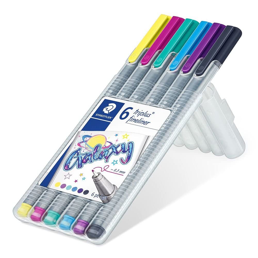 Caneta Fineliner Triplus, Staedtler, Fineliner Triplus, Galaxia, Estojo com 6 cores, 0.3 mm - 334SB6CS11