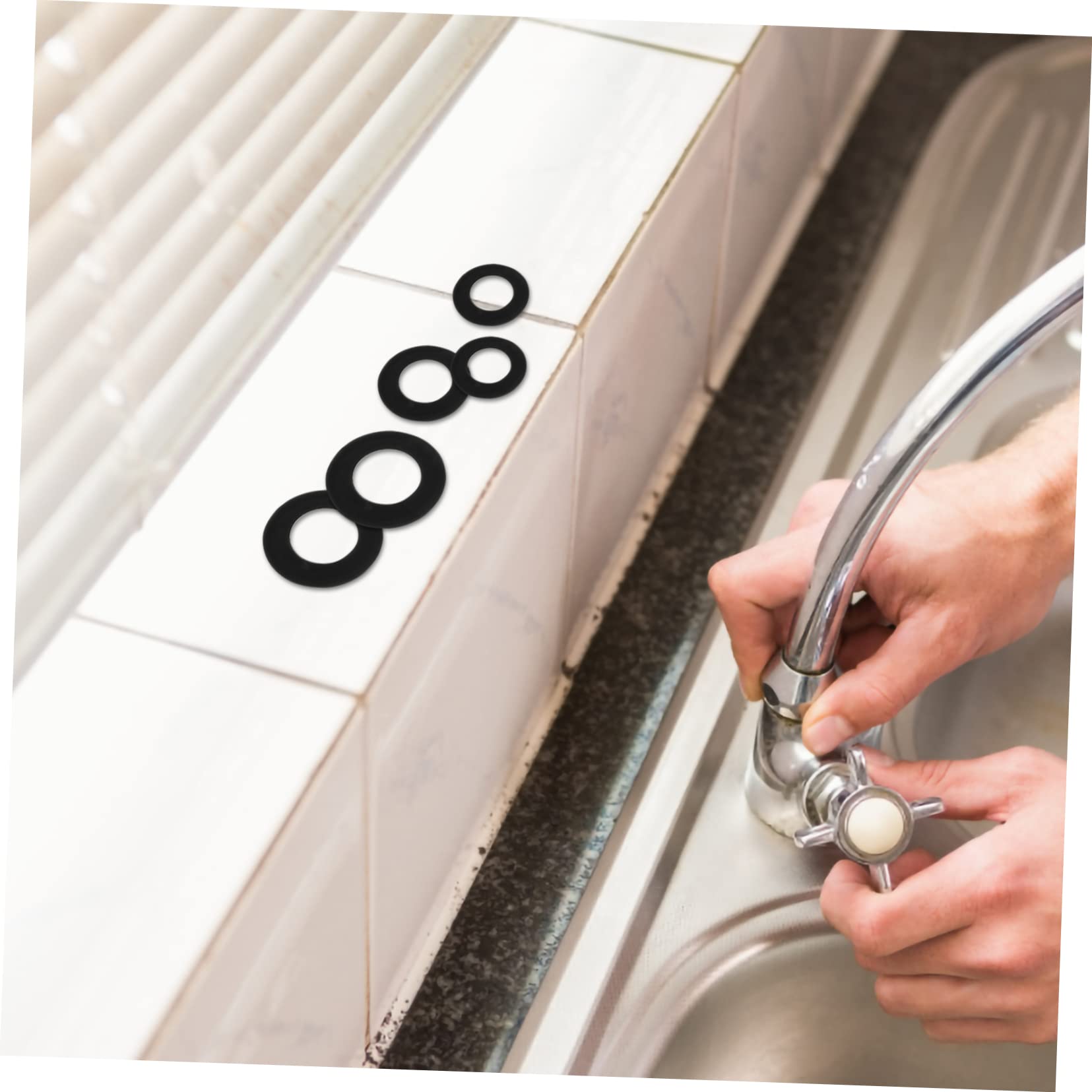 215piezas Arandelas Planas Para Fregadero Repuesto De Anillos De Montaje y Sellado Compatible Fontanería y Drenaje De Accesorios Para Cocinas y Baños
