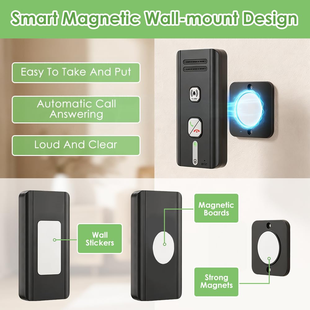 Interfono Casa Vocale Bidirezionale, 500M Citofono Wireless con Luce Indicatore e Lunga Durata, Lungo Raggio Interfono Senza Fili per Bambini, Anziani, Casa