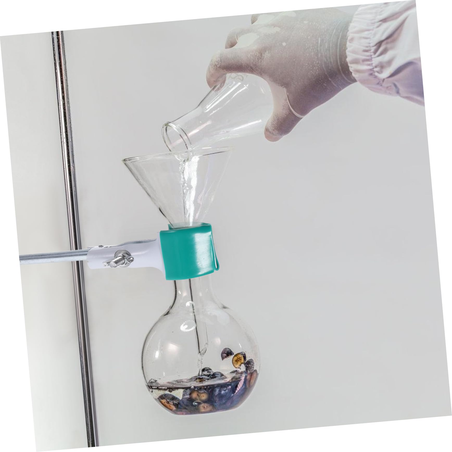 Zerodeko Morsetti per Laboratorio 3pezzi in Acciaio al Carbonio e Pvc Nero, Forma a Dito, Fissaggio Sicuro per Beaker e Flask, per Esperimenti Didattici e Laboratori Industriali