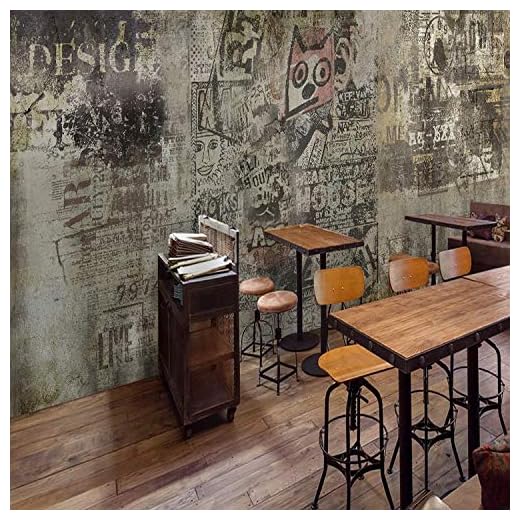 Retro Vintage Cement Wall Graffiti Mural KTV Bar Ristorante Internet Bar Sfondo Wallpaper Seamless Industrial Wind Wallpaper