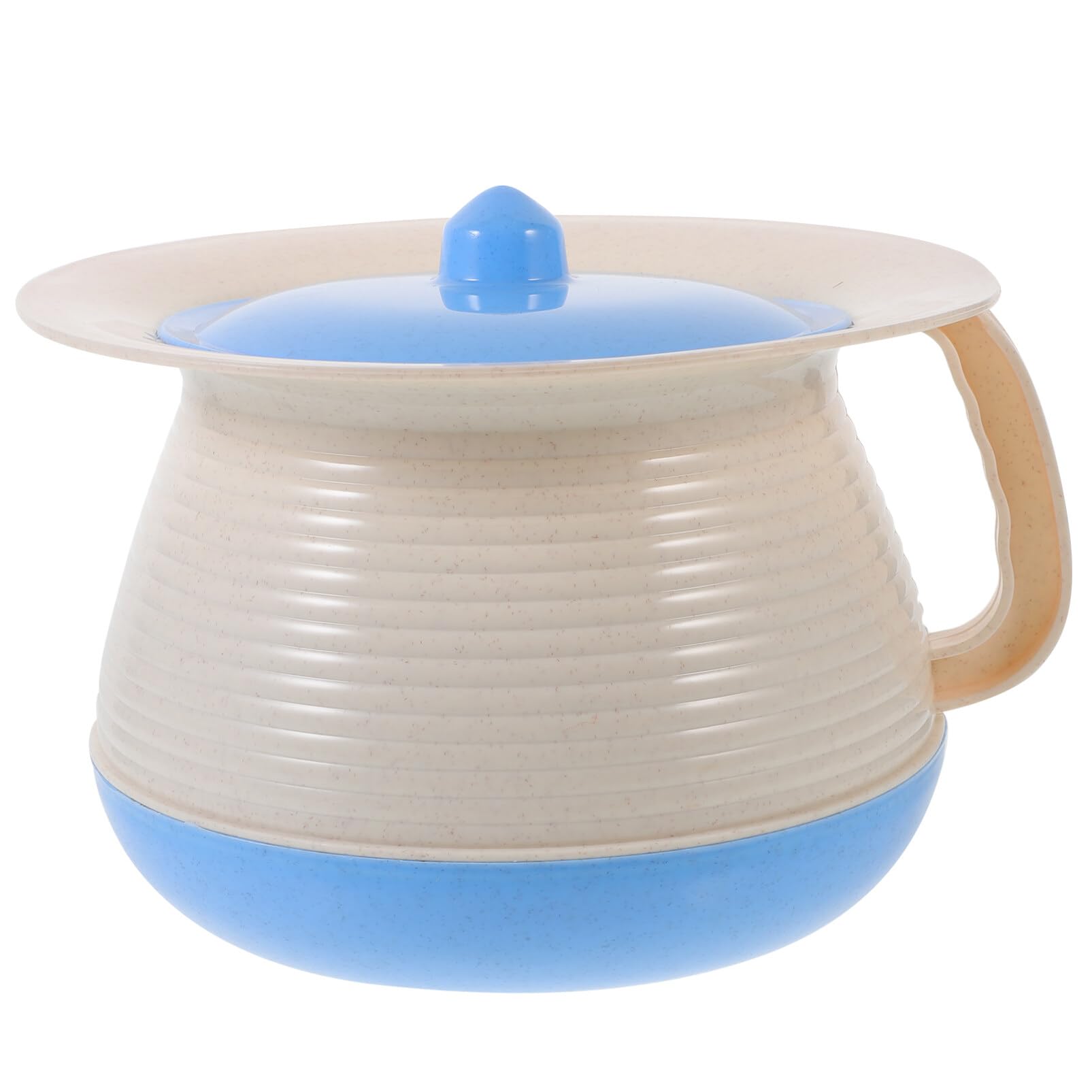 Chamber Pots with Lid, Portable Urinal Toilet Bedroom Plastic Spittoon Pee Pot Bucket Bedside Night Urinal for Adult Patient Elderly Women Blue