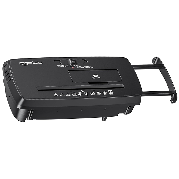 亚马逊基础款 8张纸/CD/信用卡条状碎纸机（紧凑型，无垃圾桶）