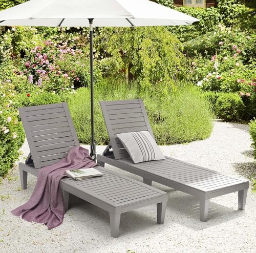 Nestl VDS-NB-PCL-2PC-GRY Patio Chairs - Waterproof Outdoor Chaise Lounge Chair thumb #1