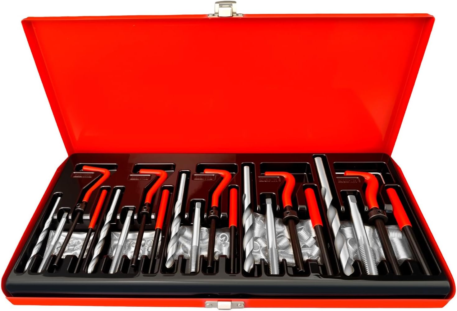 Manually Install The Car Repair Tool Set, 131pcs Thread Helicoil Repair Kit, Drill Thread Insert Repair Tool Sleeves Metric M5 M6 M8 M10 M12